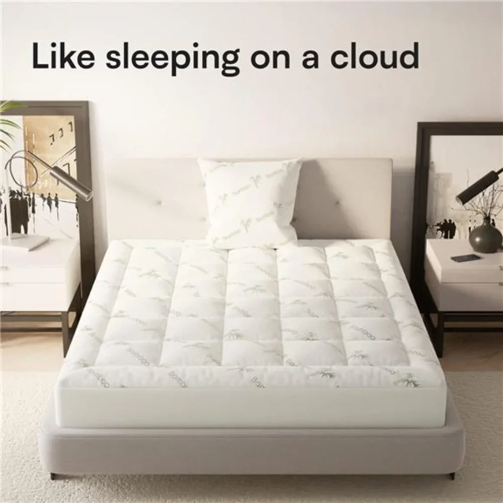 Ultra Soft Twin XL Size Mattress Topper - Viscose Made from Bamboo Pillow Topper